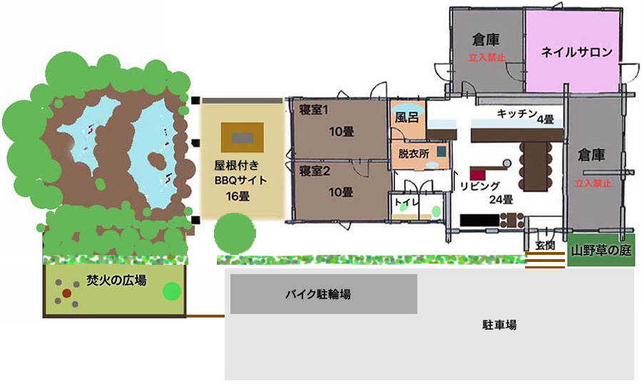 里山ロッジもっく間取り図